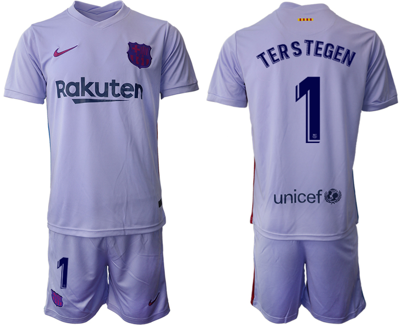 Men 2021-2022 Club Barcelona away purple #1 Soccer Jersey->barcelona jersey->Soccer Club Jersey